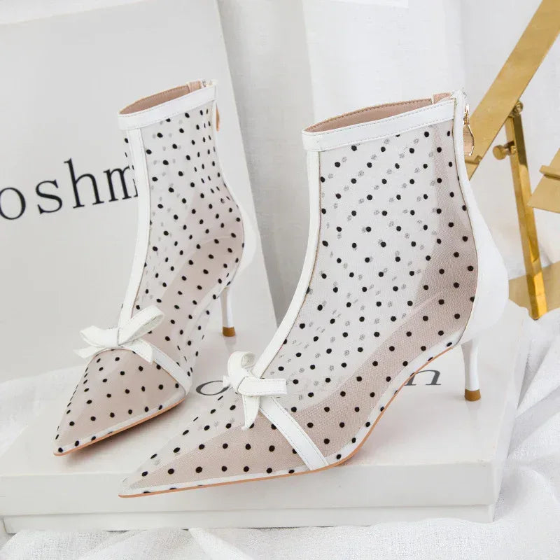 Sweet Slimming Polka Dot Heels - Viexta