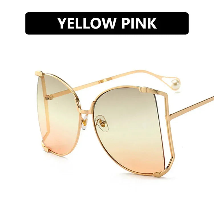 Women's metal frame cutout sunglasses - Viexta