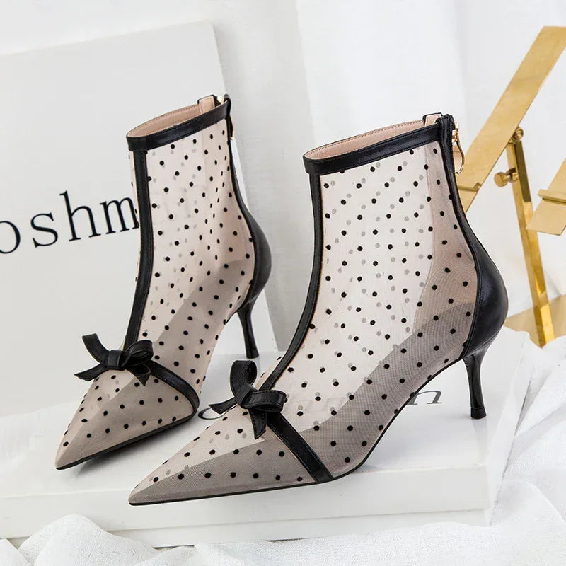 Sweet Slimming Polka Dot Heels - Viexta