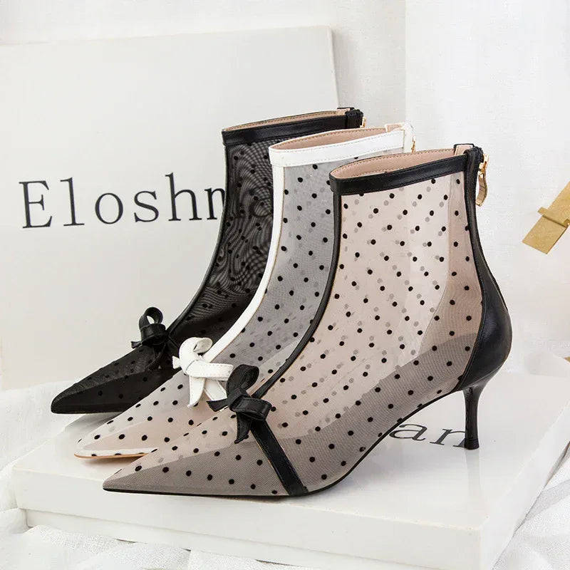 Sweet Slimming Polka Dot Heels - Viexta