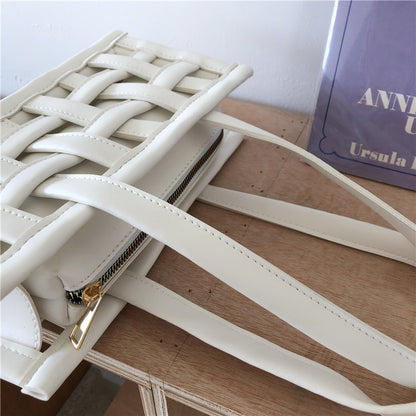 Waffle PU Leather Shoulder Bags