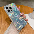 Silver Laser Gradient Wave Pattern iPhone Case - Viexta