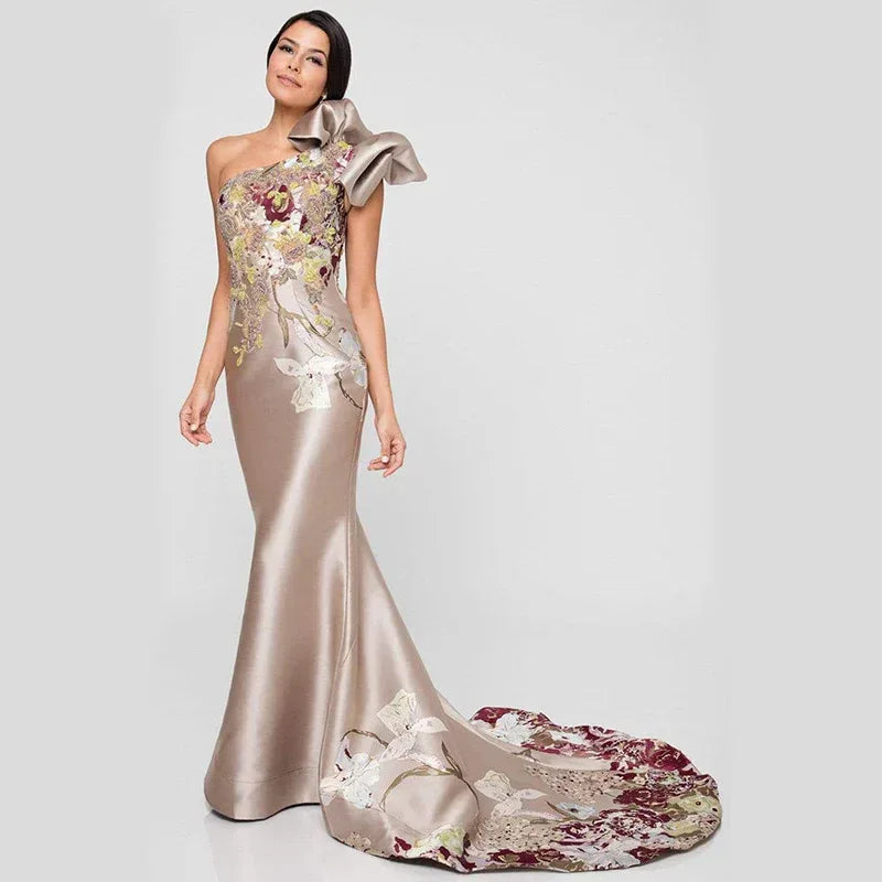 Backless Print Embroidery Dress - Viexta