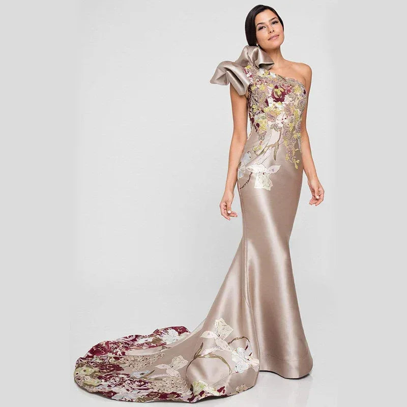 Backless Print Embroidery Dress - Viexta
