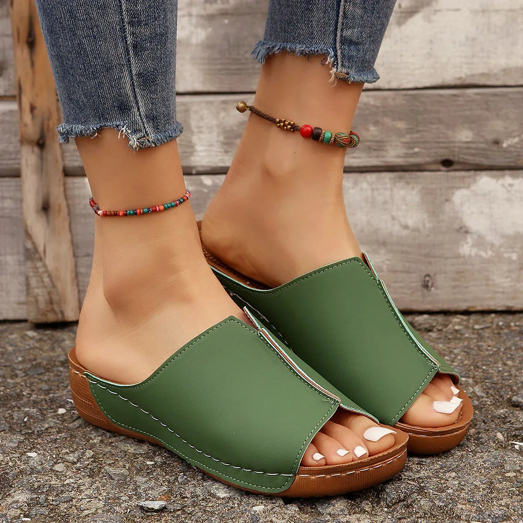 Fashion Solid Wedges Summer Casual Sandals - Viexta