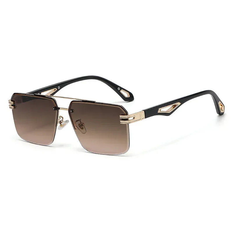 Frameless Cut-Edge Double-Bridge Sunglasses - Viexta