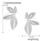 Pearl Texture Titanium Steel Casting Earrings - Viexta