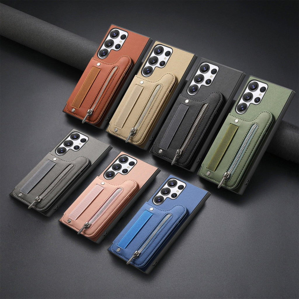 Wristband Wallet Card Holder Leather Samsung Case - Viexta