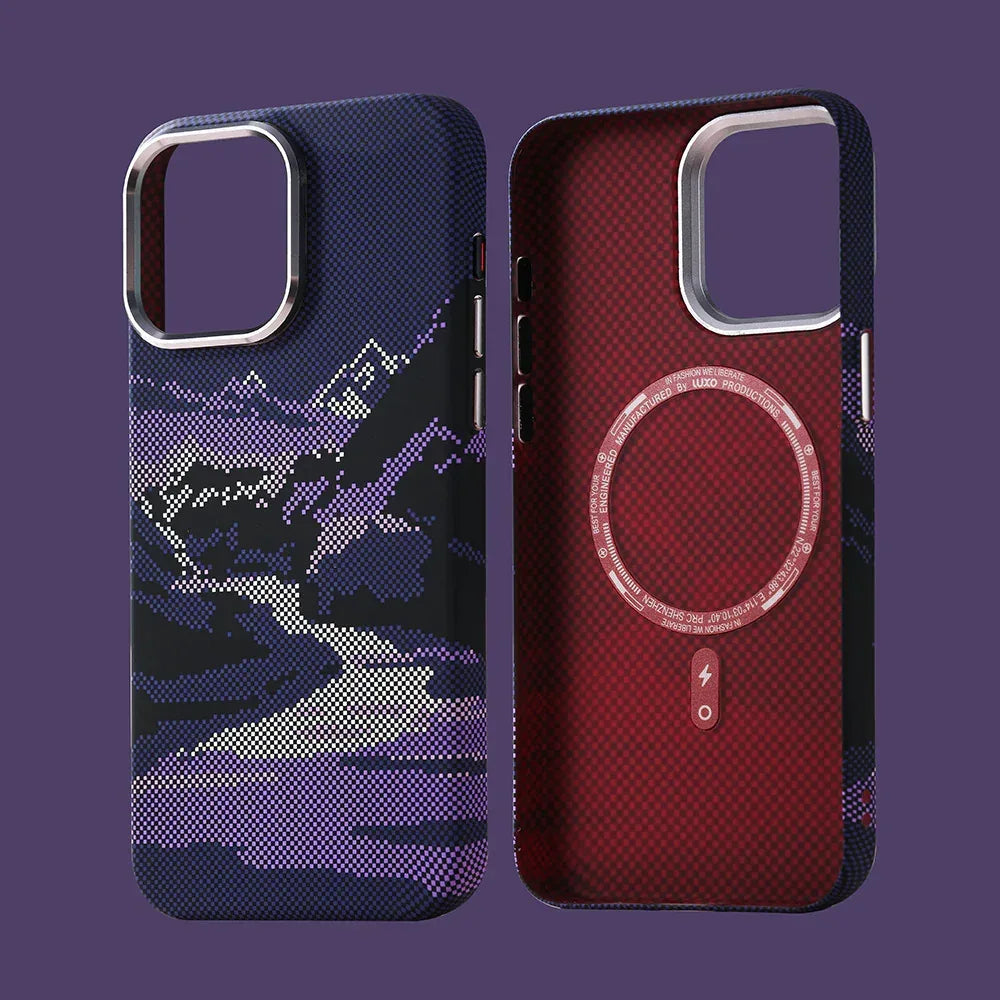 Magnetic Carbon Fiber Kevlar Texture iPhone Case - Viexta