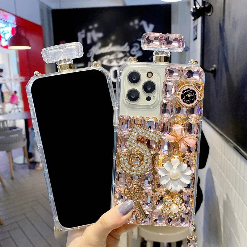 Luxury Rhinestone Diagonal Span iPhone Case - Viexta