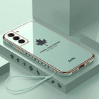Straight Edge Electroplating Samsung Maple Leaf Case - Viexta