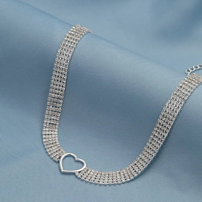 Rhinestone Heart-shaped Necklace