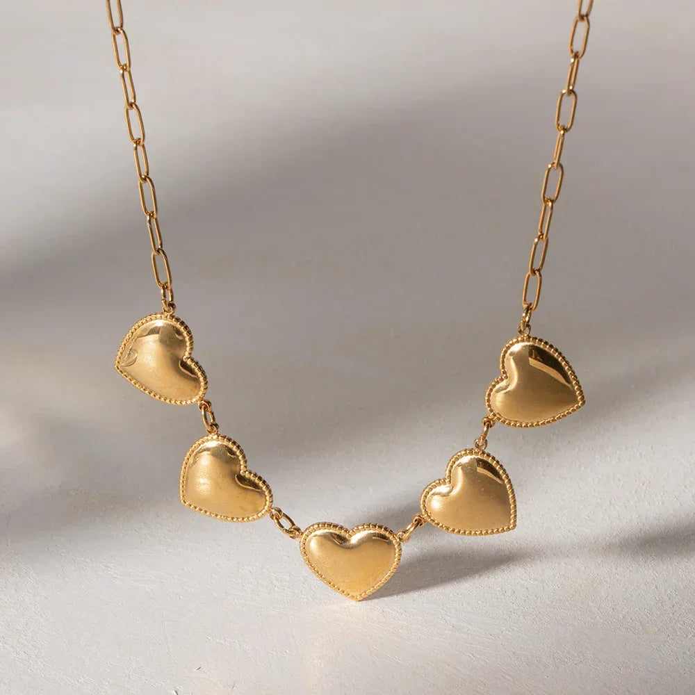 18K Gold Plated Peach Heart-shaped Neckwear - Viexta