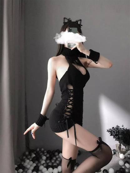 Backless Temptation Pure Cute Split Strap Uniform