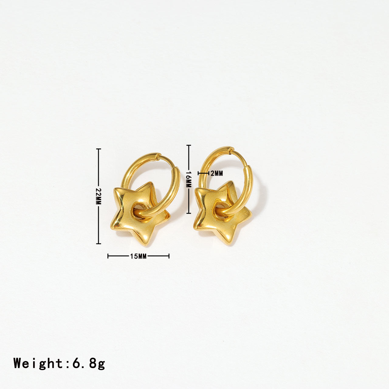 itanium-steel-star-earrings