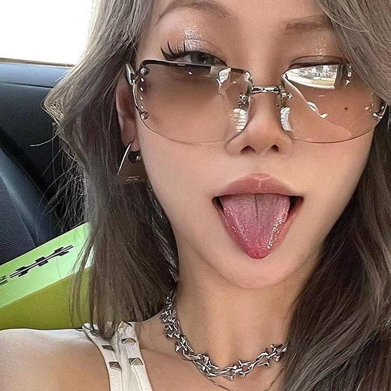 UV-proof Large Frame Diamond Sunglasses - Viexta