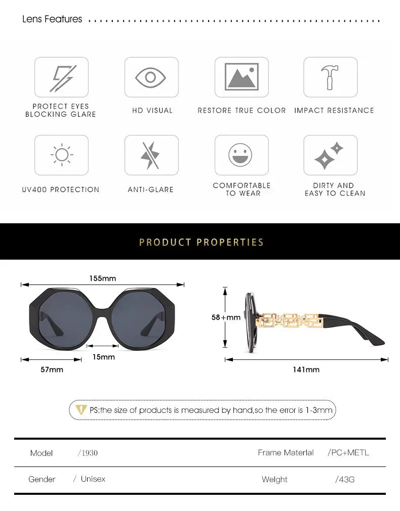 Women's Polygonal Sunglasses UV Protection - Viexta