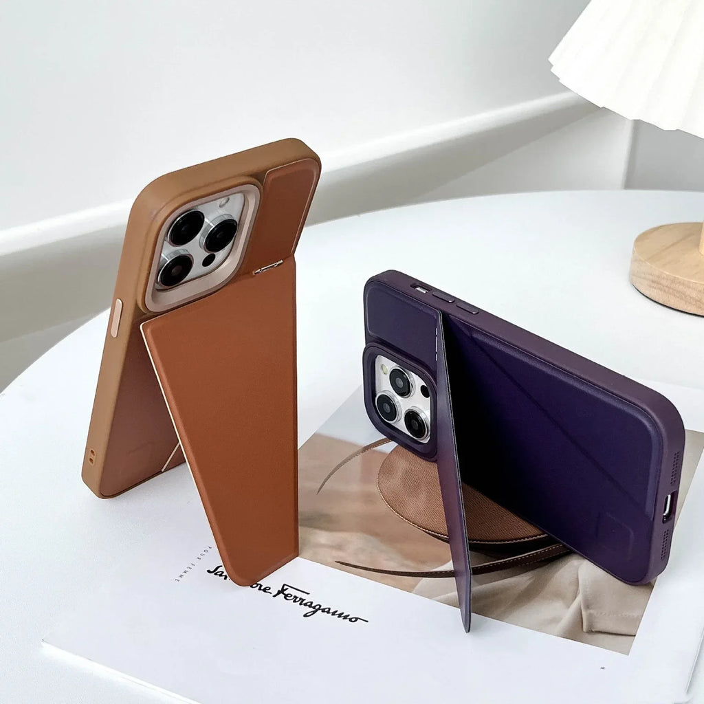 Leather Bracketed iPhone Case - Viexta