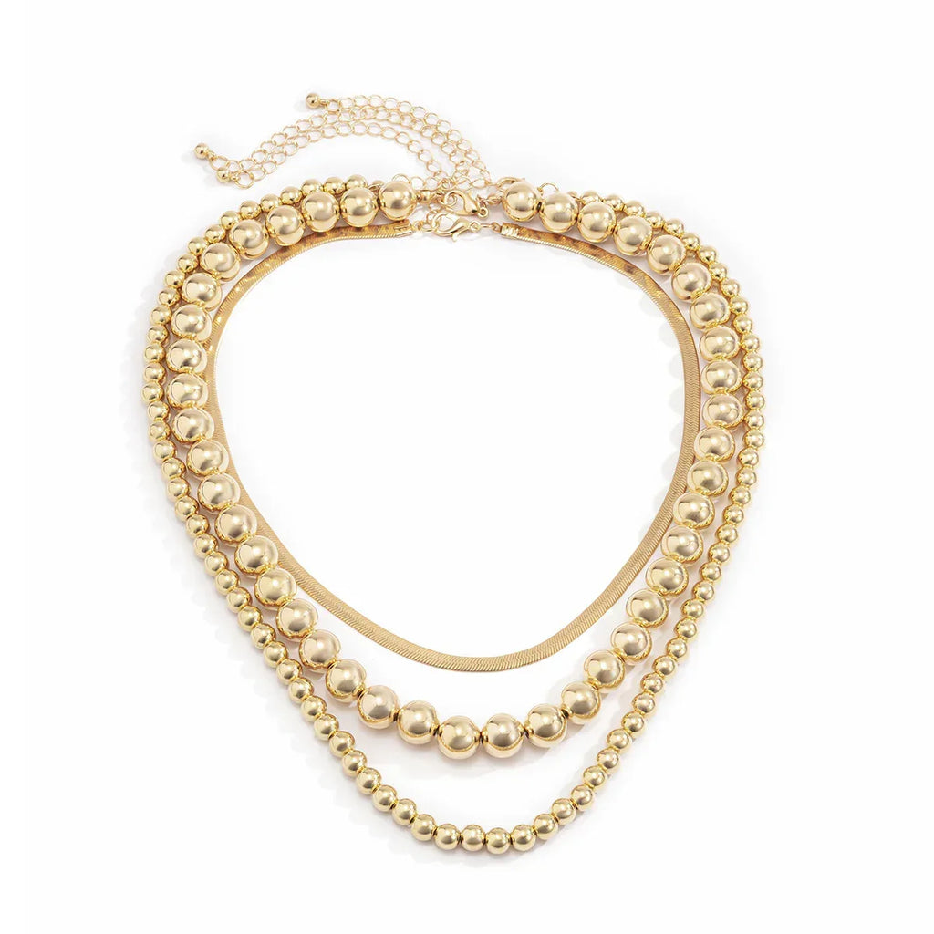 womens-beaded-metal-multi-layer-necklace - Viexta