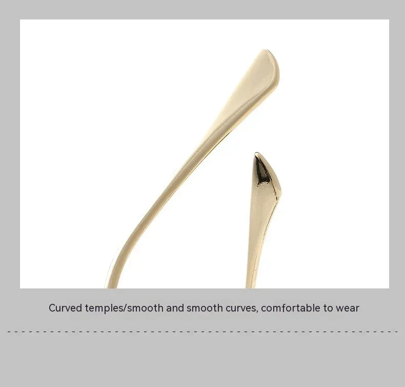 Frameless Trimming Double Beam Square Sunglasses - Viexta