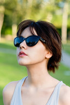 Personality Inlay Leather Polarized Sun Glasses