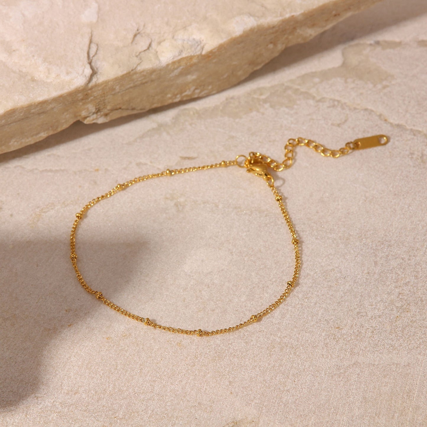 18K Gold Classic Ball Bead Anklets