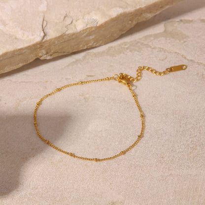 18K Gold Classic Ball Bead Anklets