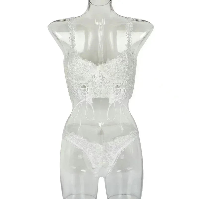 lingerie-see-through-suit-mesh-three-piece - Viexta