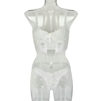 Lingerie See-through Suit Mesh Three-piece