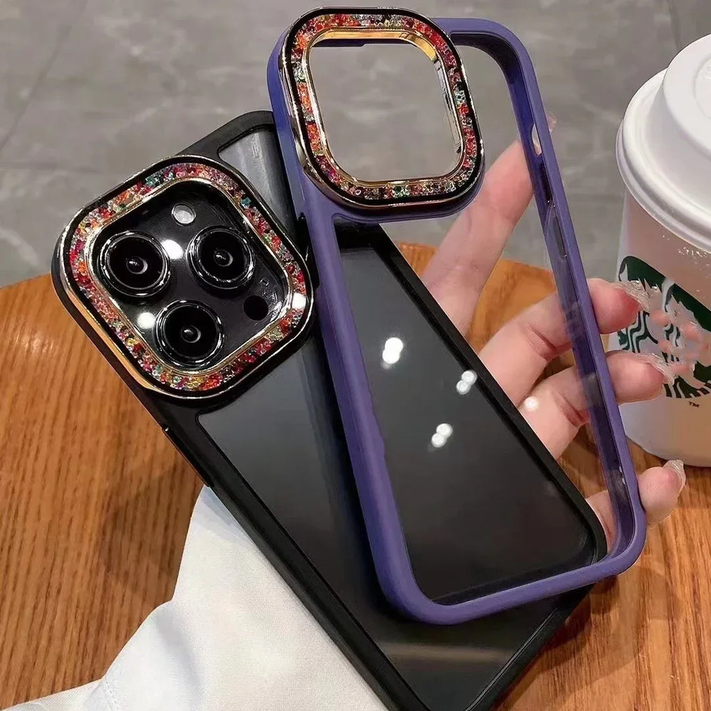 Colorful Glass Bead Lens Transparent iPhone Case - Viexta