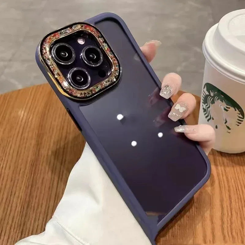 Colorful Glass Bead Lens Transparent iPhone Case - Viexta
