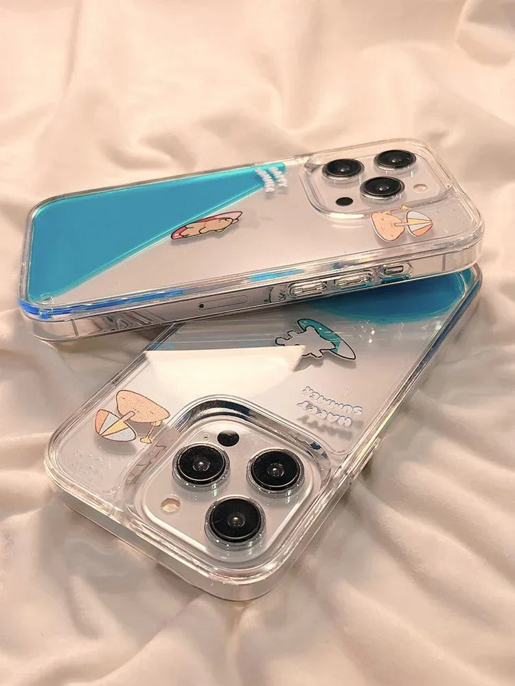 Cute Animal Surfing Drop-resistant iPhone Case - Viexta