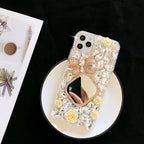 Rhinestone Mirror Diamond Bow iPhone Case - Viexta