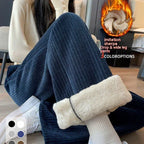 Thick Lambskin Women's Wide-leg Pants Autumn And Winter Loose - Viexta