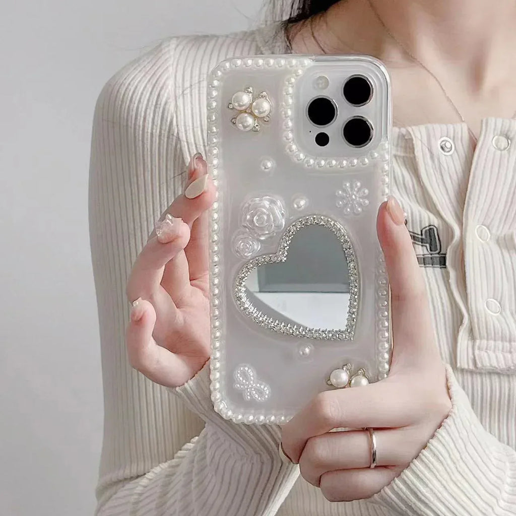 Raw Pearl Heart Shape iPhone Case - Viexta