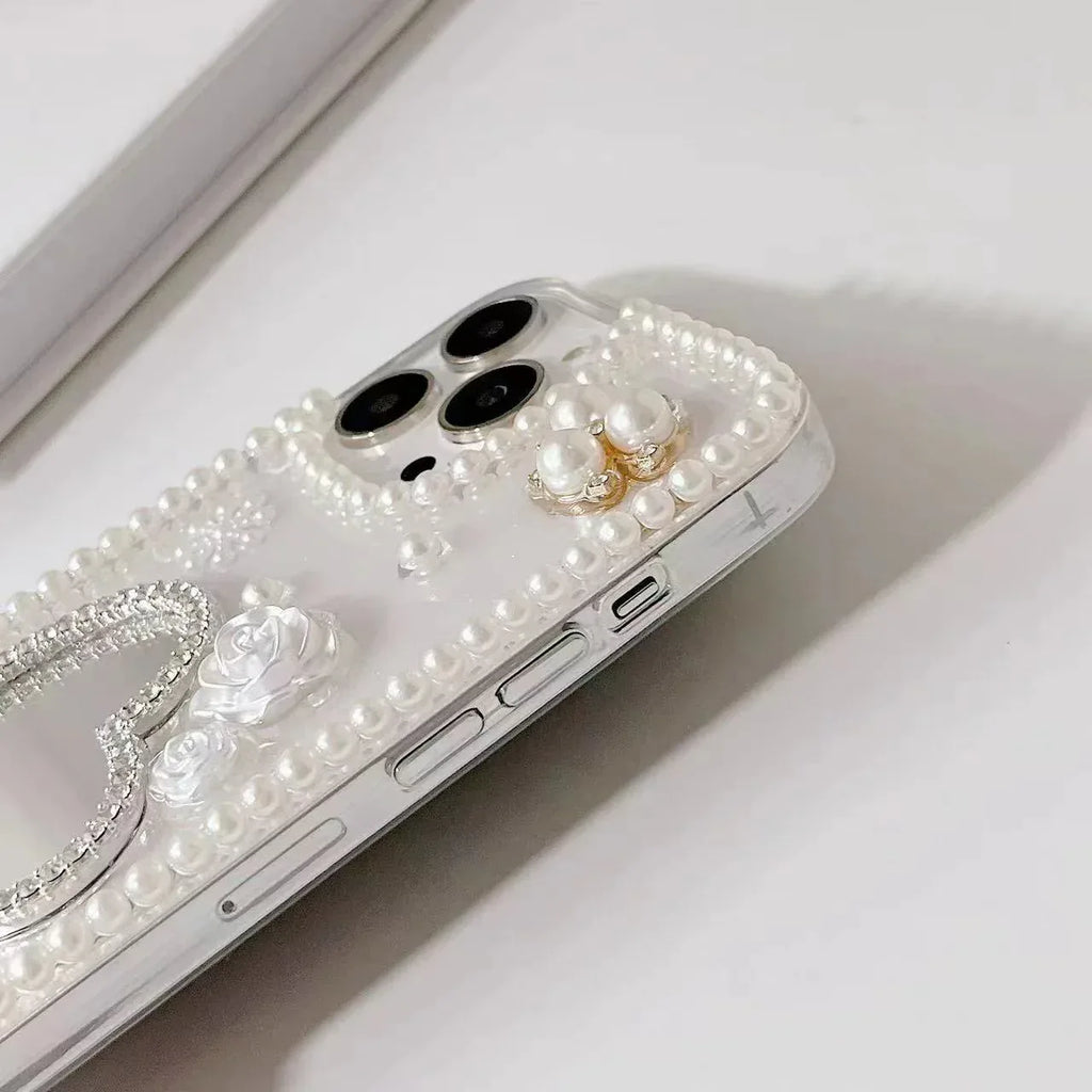 Raw Pearl Heart Shape iPhone Case - Viexta