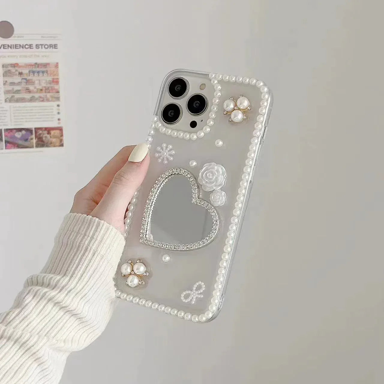 Raw Pearl Heart Shape iPhone Case - Viexta