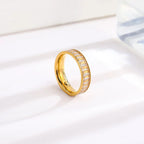 Rhinestone Titanium Steel Ring - Viexta