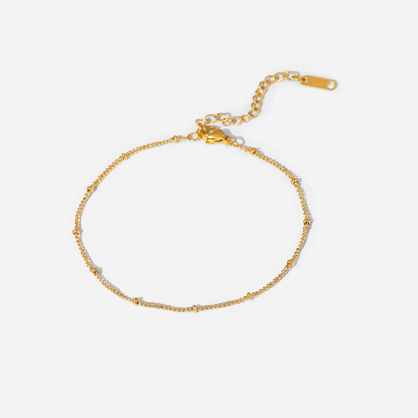 18K Gold Classic Ball Bead Anklets