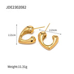 Elegant Heart Peach Stainless Steel Earrings - Viexta
