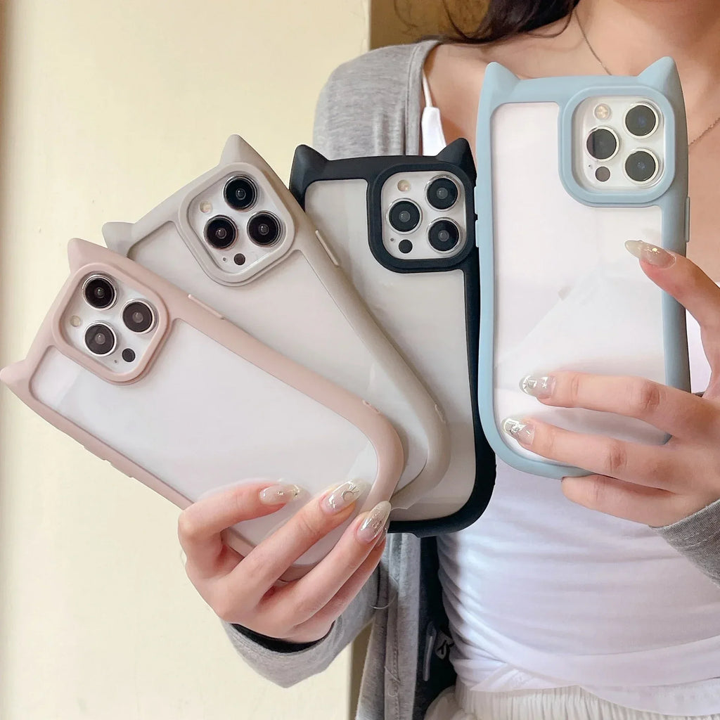 Acrylic High Version Cat Ears iPhone Case - Viexta