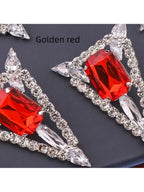 Multi-colored Exaggerated Rhinestones Triangle Jewel Earrings - Viexta