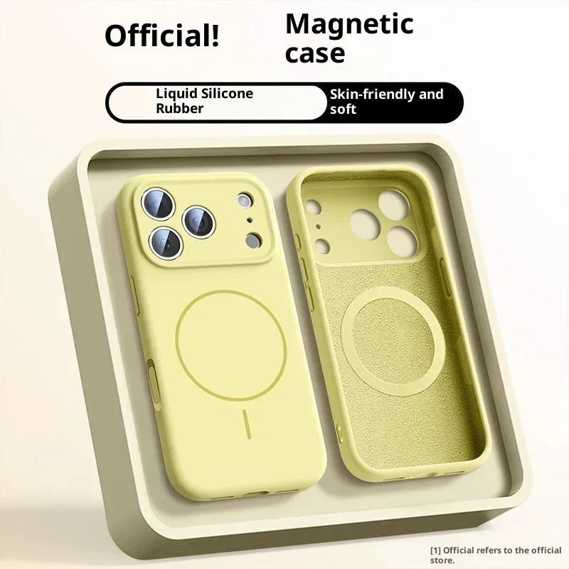 Fine Circle Magnetic iPhone Case Liquid Silicone - Viexta