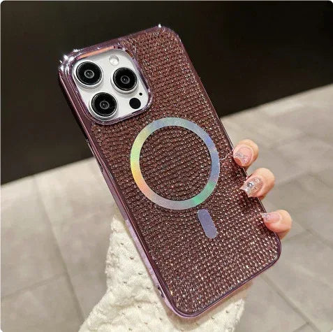 Rhinestone Electroplating Protective Sleeve iPhone Case - Viexta