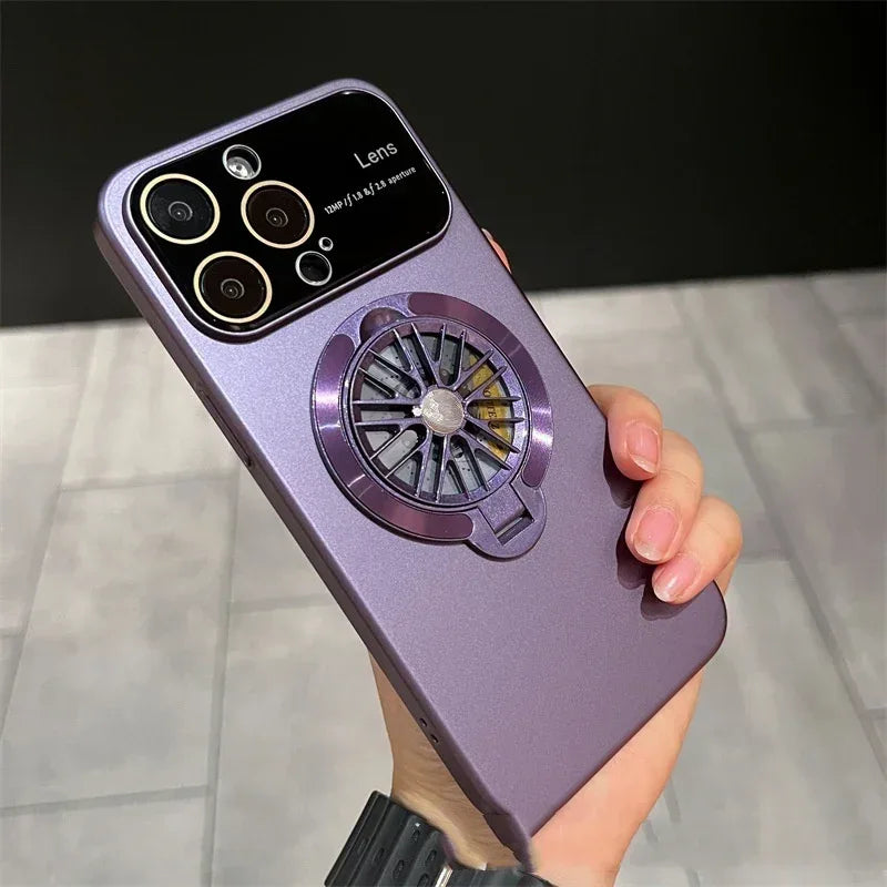 Rotating Gyro Decompression Bracket Large Window iPhone Case - Viexta