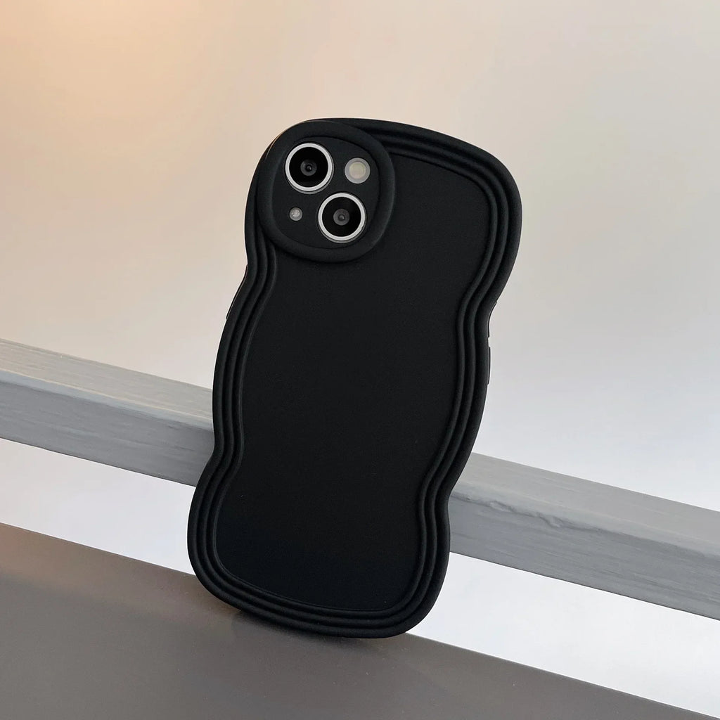 Liquid Solid Color Wavy Edge iPhone Case - Viexta