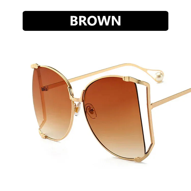 Women's metal frame cutout sunglasses - Viexta