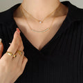 Minimalist Versatile Double-layer Zircon Neckwear - Viexta