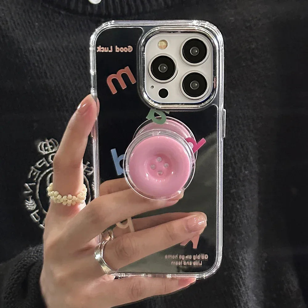 Mirror Button Bracket iPhone Case - Viexta