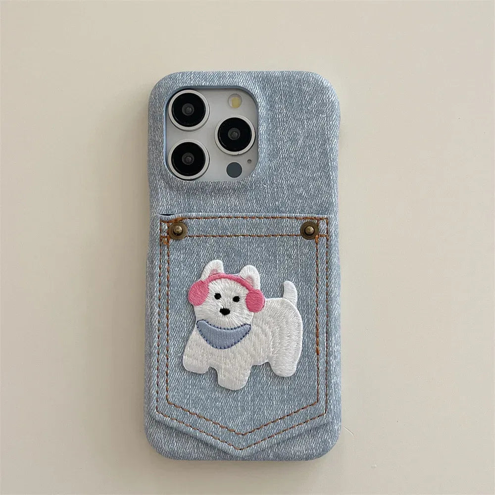 Pocket Card Holder Cartoon iPhone Case - Viexta